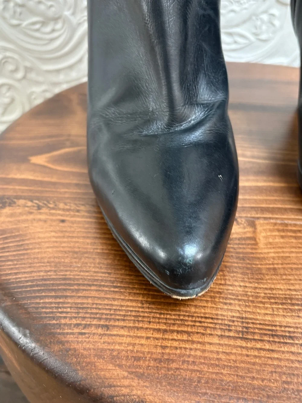 Women's Black Leather Over-the-Knee Boots